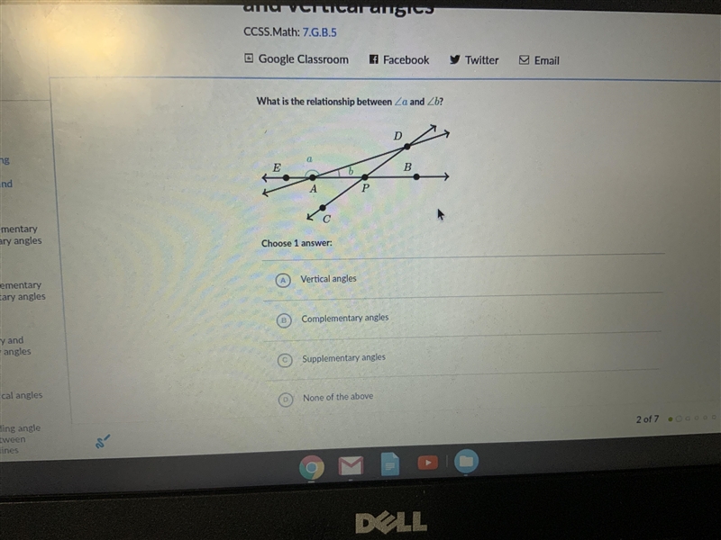 Can someone help me? This is 7th grade geometry about angles-example-1