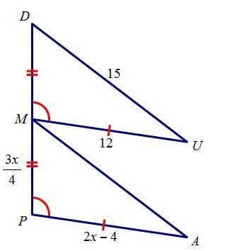 Find DM A. 6 B. 7.5 C. 9 D. 12-example-1