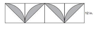 The figure is made up of four identical squares of side length 12 inches. A quadrant-example-1