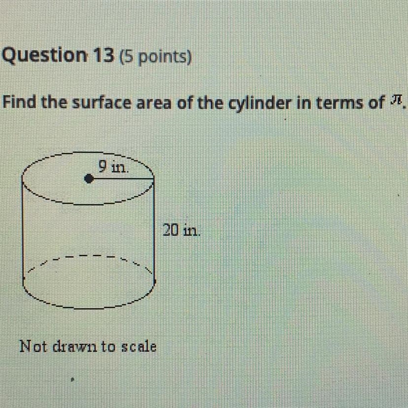 Find the surface area of the cylinder in terms of pi-example-1