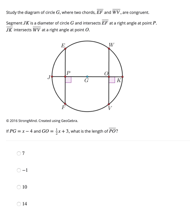 9. Please help. If PG=x−4 and GO=12x+3, what is the length of PO⎯⎯⎯⎯⎯⎯⎯⎯?-example-1