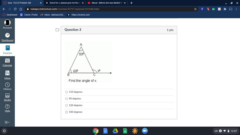 Find the angle of x. help-example-1