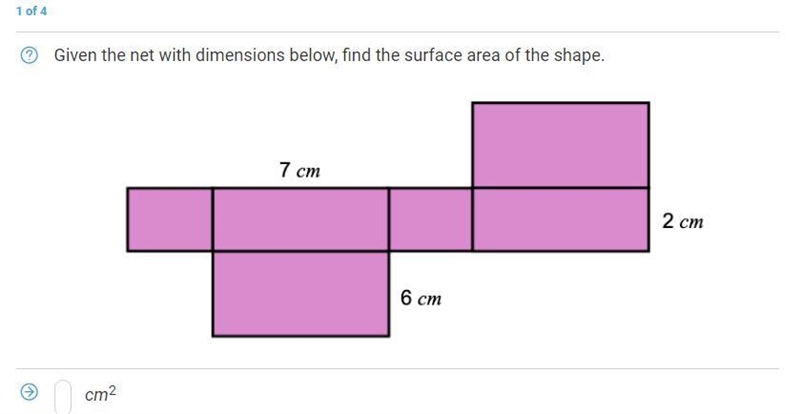 Given the net with dimensions below, find the surface area of the shape.-example-1