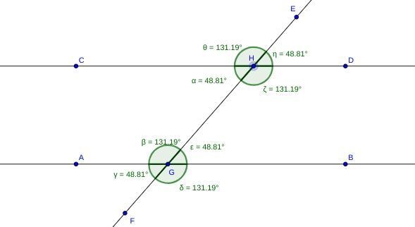 List the names and measures for pairs of same-side interior angles. Then find the-example-1