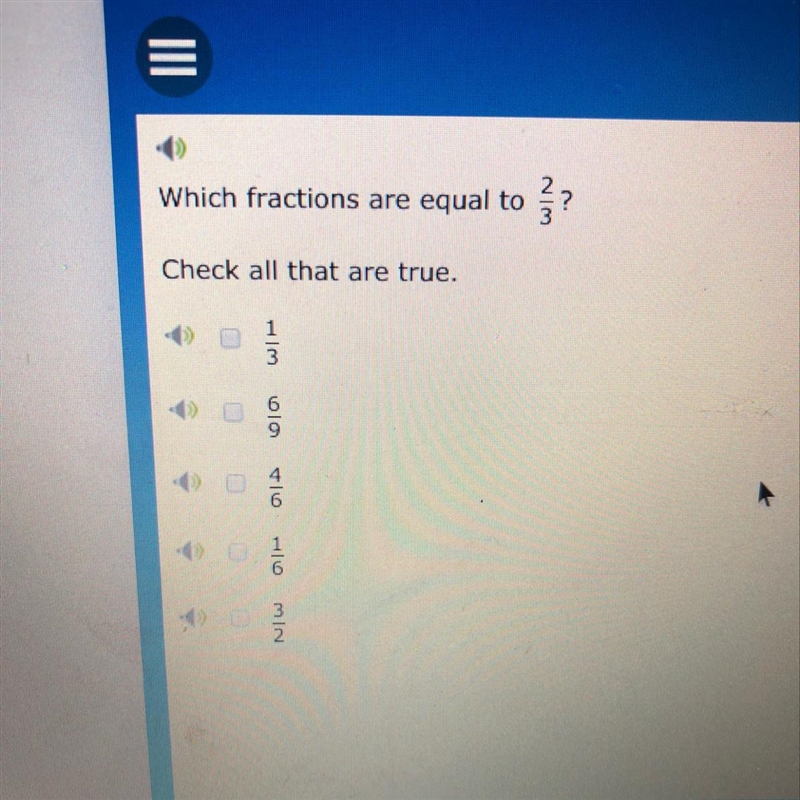 Which fractions are equal to 2/3rds? Check all that are true-example-1