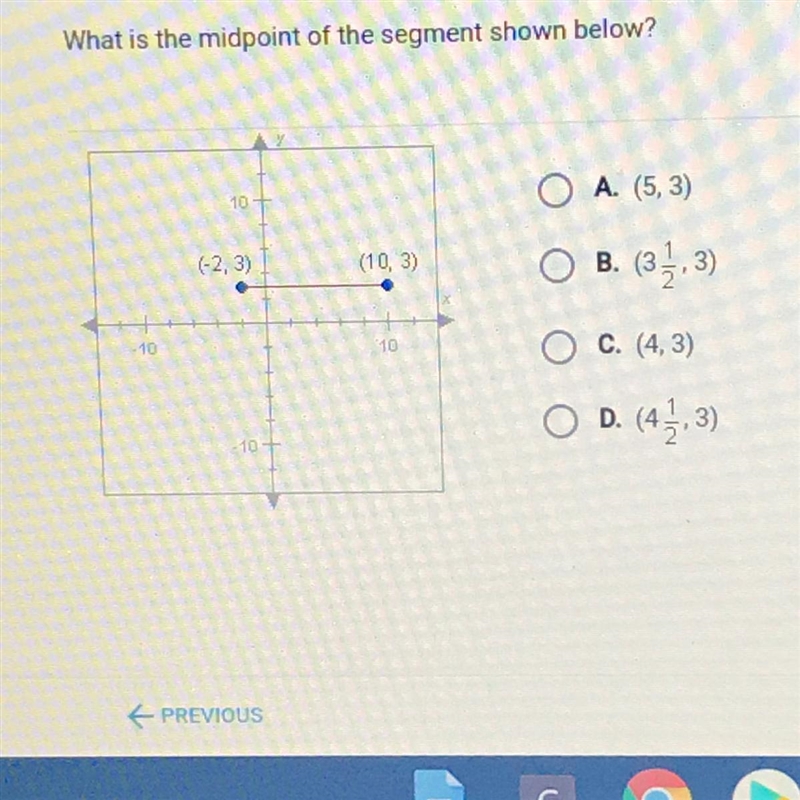 What is the midpoint of the segment shown below?-example-1