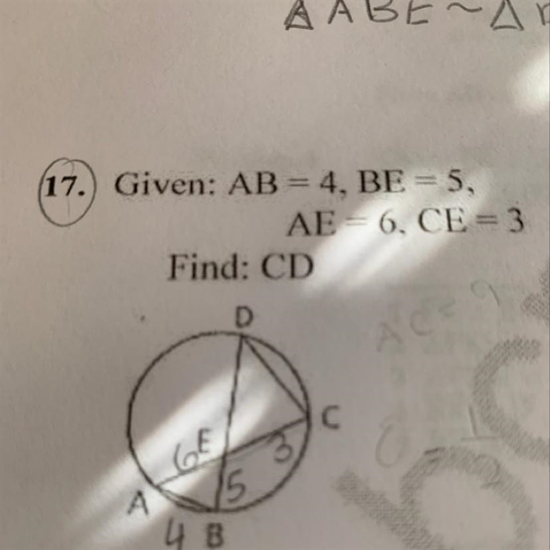 Number17) Find length of CD.-example-1