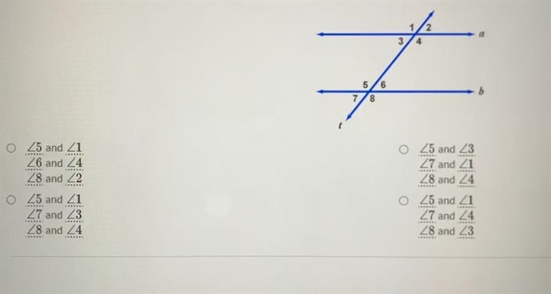 Draw a pair of parallel lines with a transversal passing through the lines (and not-example-1