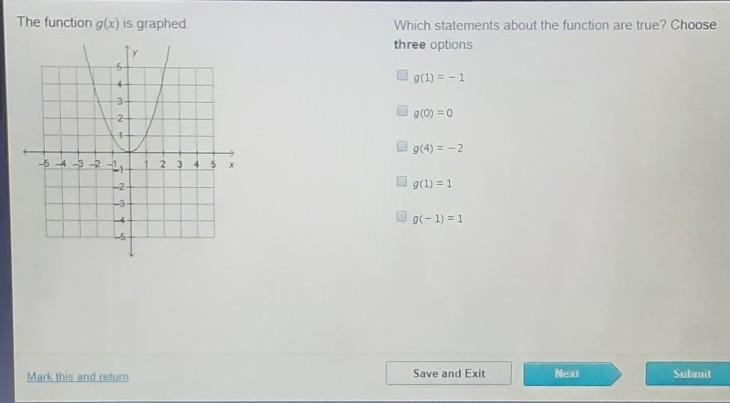 Which statements about the function are true? CHOOSE 3 OPTIONS. ​-example-1