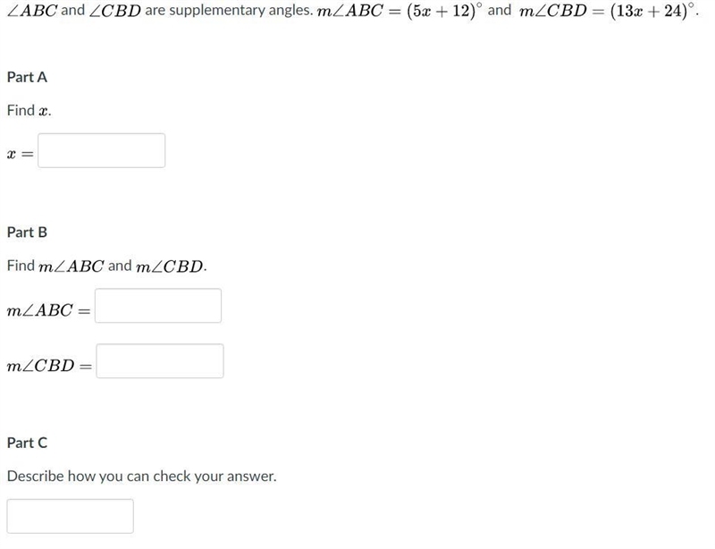 (This is on my quaturly check Help!!!) ABC and CBD are supplementary angles. m/ABC-example-1