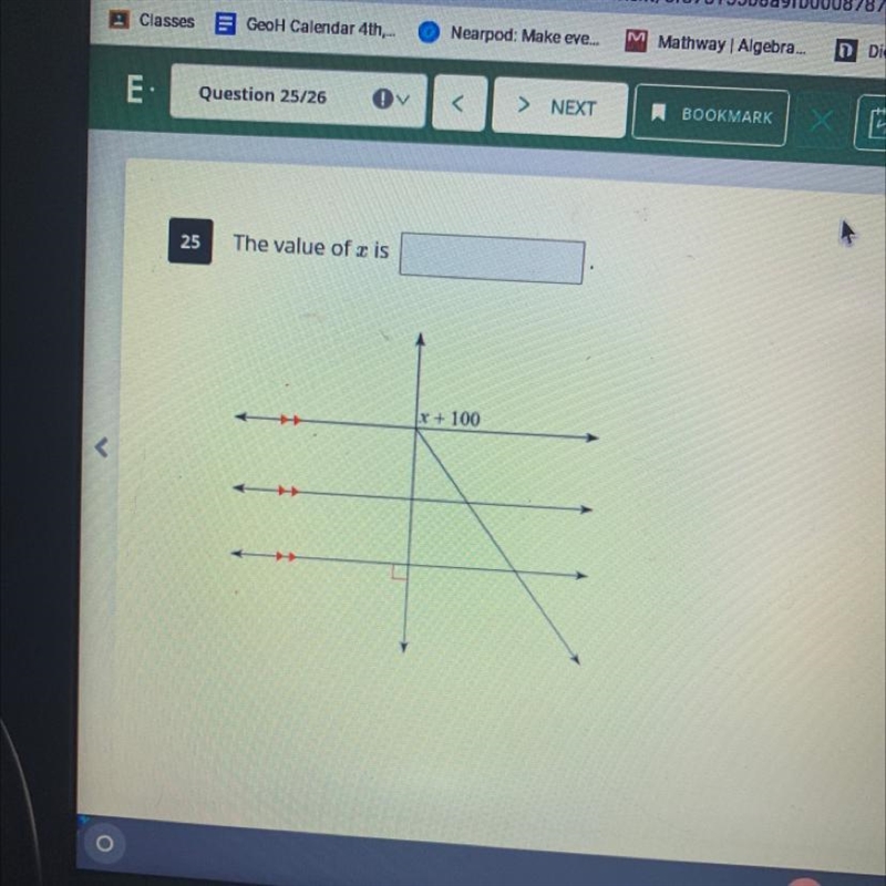 The value of x is......-example-1