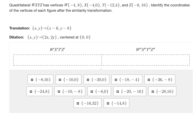 Identify the coordinates of the vertices of each figure after the similarity transformation-example-1