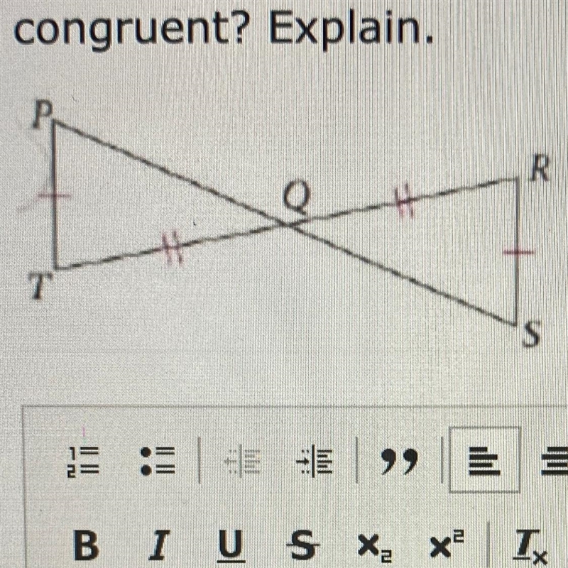 Is the information you are given enough for you to prove that the two triangles are-example-1