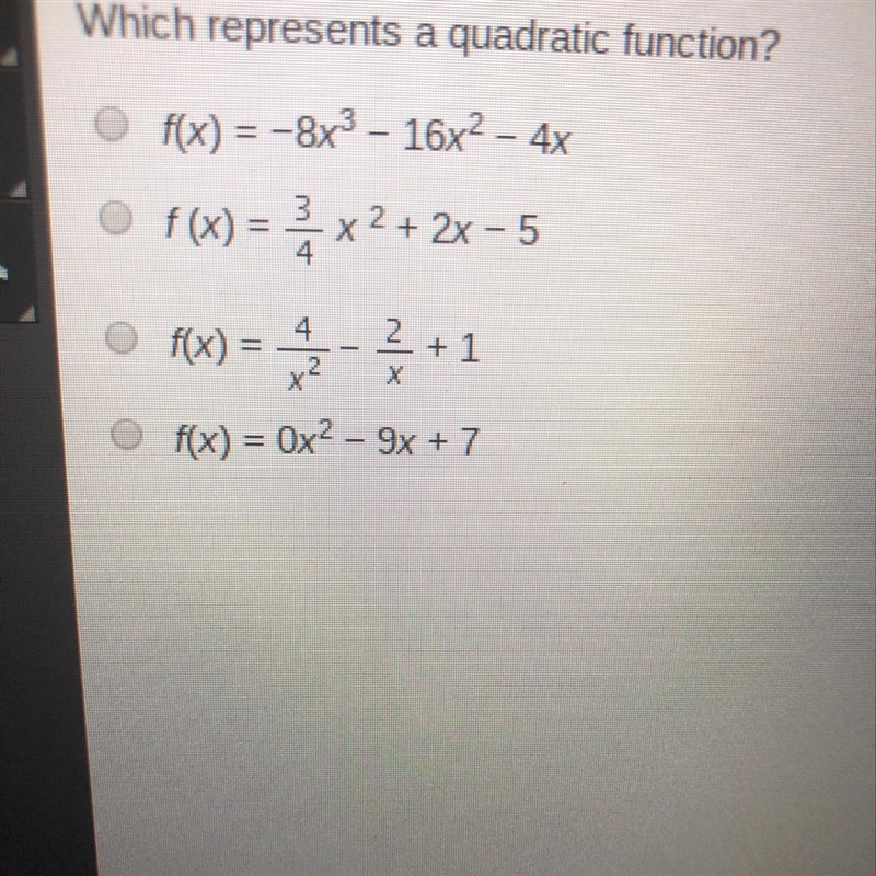 Which represents a quadratic function?? Help-example-1