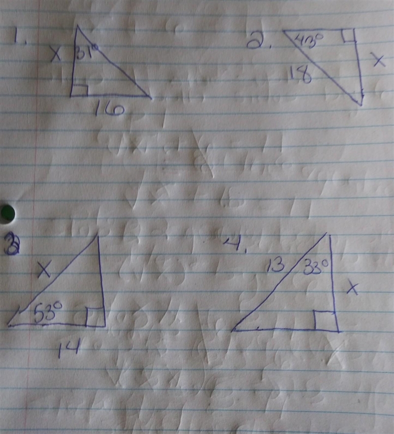 Solving for a missing side. Find the missing side. Round to the nearest tenth. Please-example-1