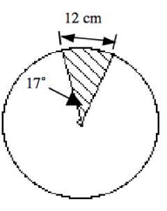 Find the radius of a circle that has an arc whose central angle measures 17 degrees-example-1