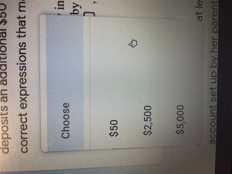 A student is saving at least $5,000 for college. She begins with a savings account-example-1