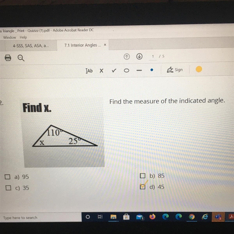 Find the measure of the indicated angle PLS SHOW UR WORK I KNOW THE ANSWER BUT I NEED-example-1