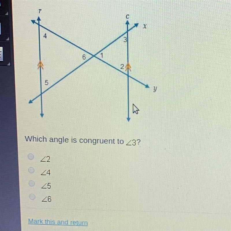 Which angle is congruent to angle 3-example-1