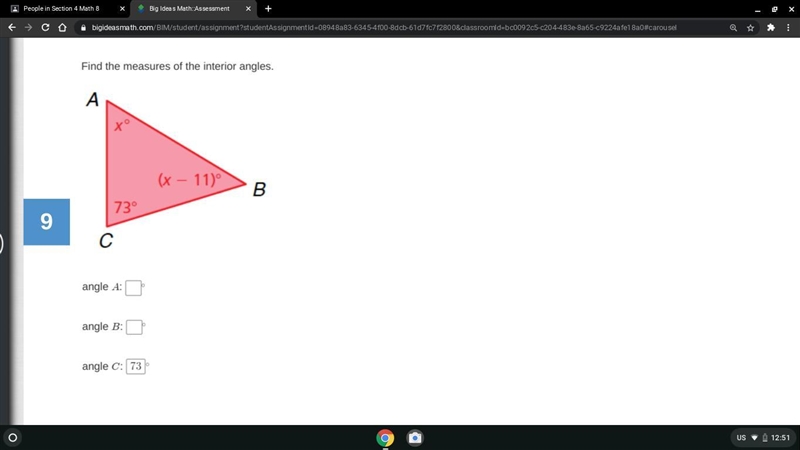 Find the measures of the interior angles and please tell me all angles-example-1