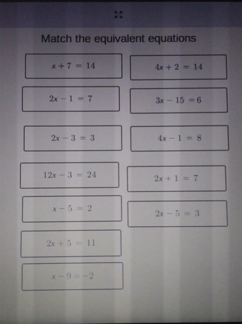 Match the equivalent equations please ​-example-1