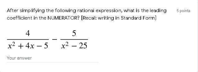 After simplifying the following rational expression, what is the leading coefficient-example-1