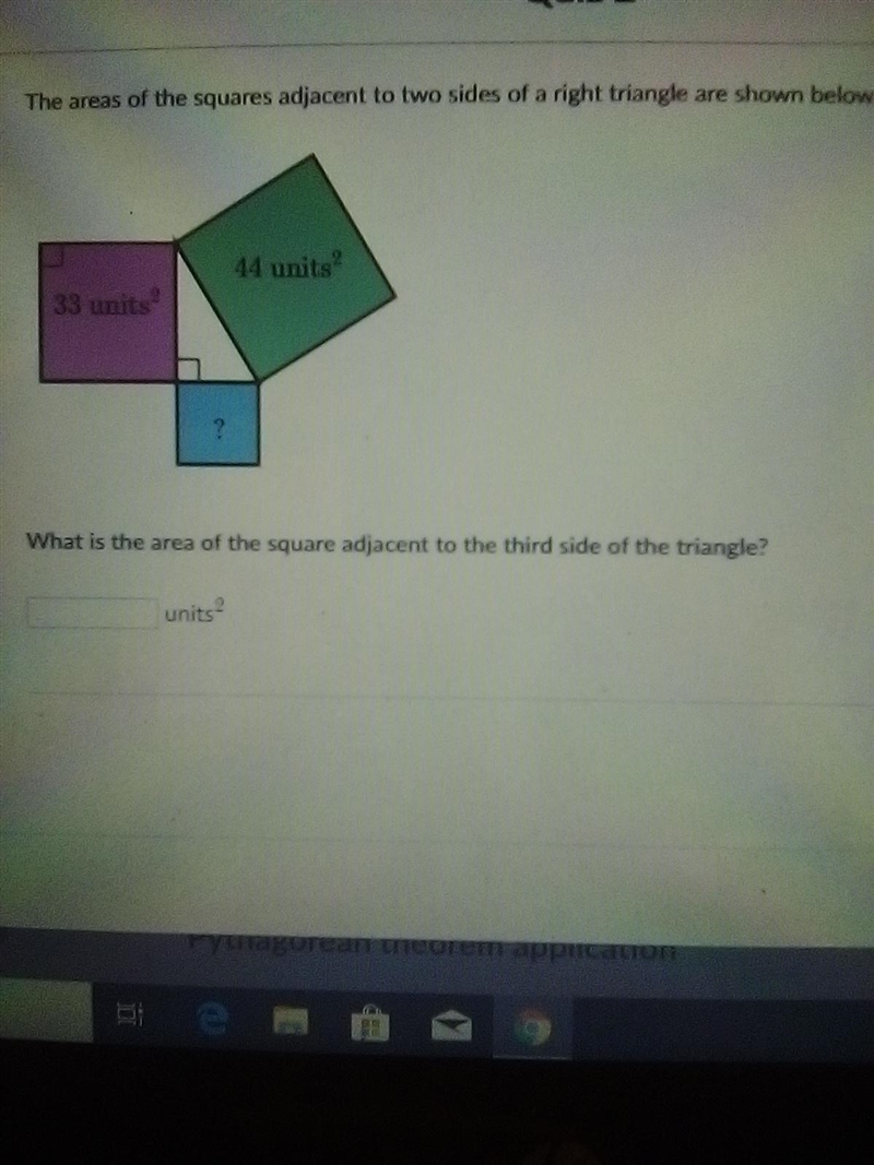 What is the area of the square adjacent to the third side of the triangle?-example-1