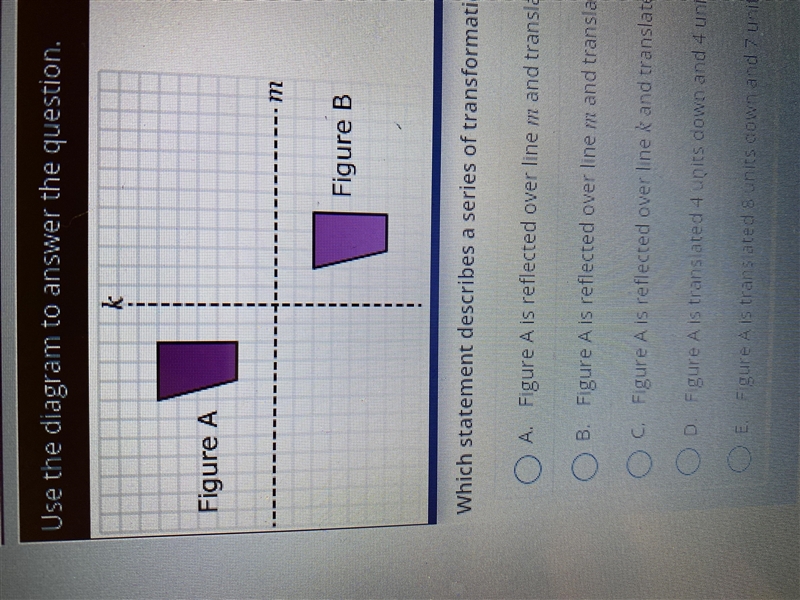 Which statement that describes show that figure a is congruent to figure b-example-1