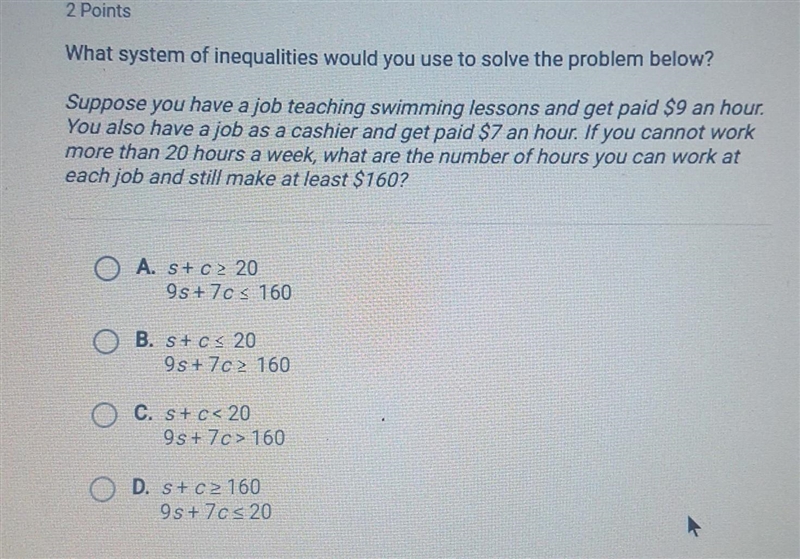 suppose you have a job teaching swimming lessons and get paid $9 an hour. you also-example-1