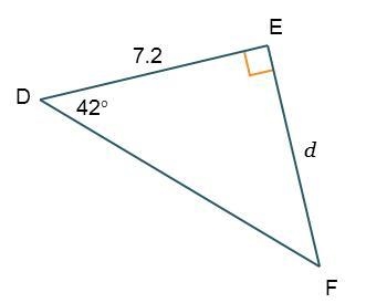 I need this answered quickly. What is the value of d to the nearest hundredth?-example-1