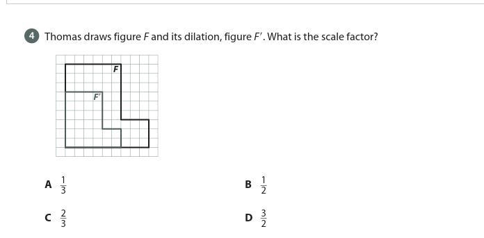 Thomas draws figure F and its dilation, figure F9. What is the scale factor? WELP-example-1