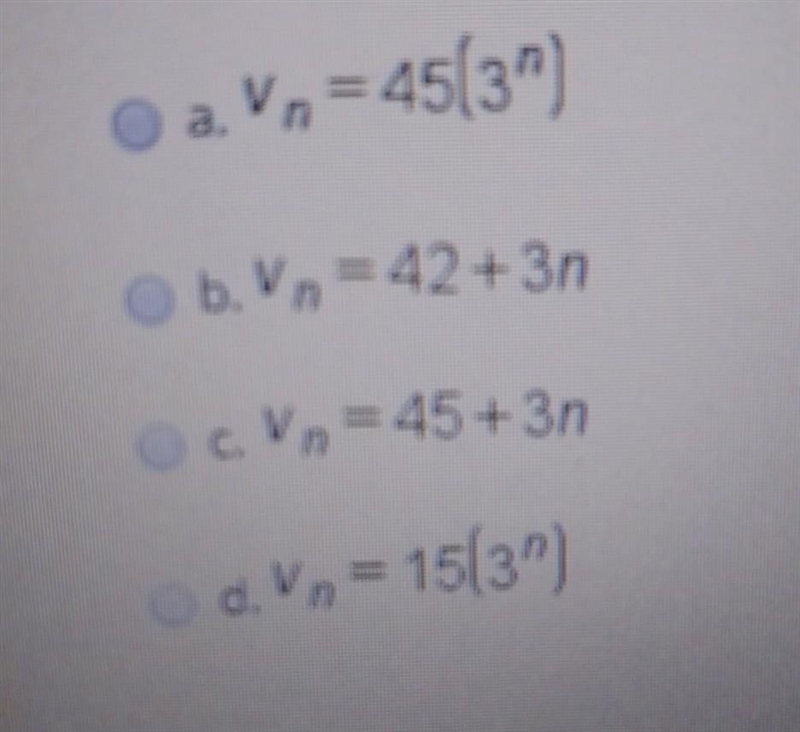 Find an explicit formula for the sequence given by the recursive definition v_n = 3v-example-1