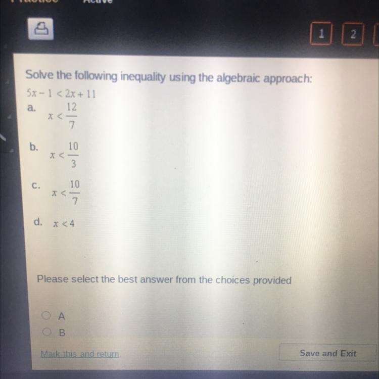 Solve the following inequality using the algebraic approach )pictire provided)-example-1