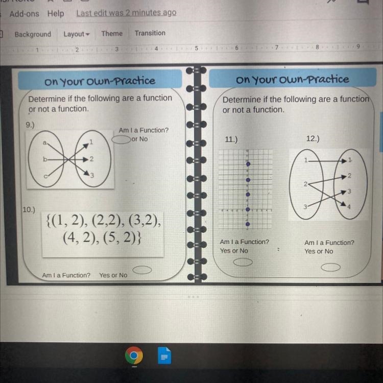 (Answer as many as you can) are they a function?-example-1