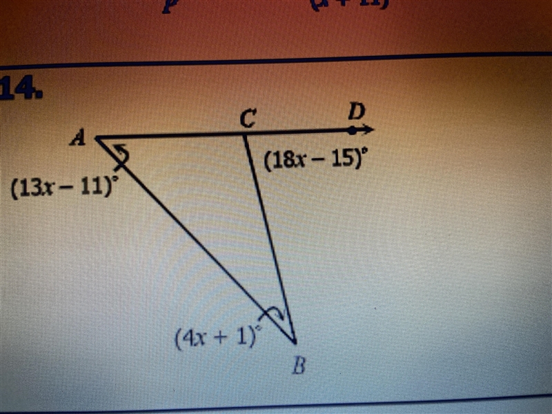 Solve x then find each angle measure-example-1