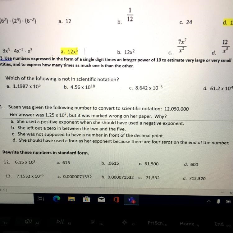 11. Susan was given the following number to convert to scientific notation: 12,050,000 Her-example-1