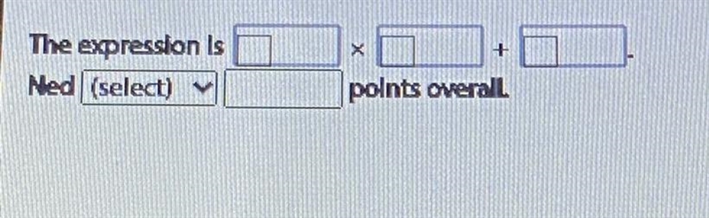 Ned took a test with 20 questions. He lost 5 points for each of the 5 questions he-example-1