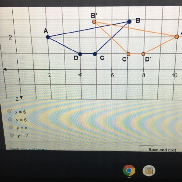 PLEASE HELP FAST. What is the equation for the line of reflection?-example-1