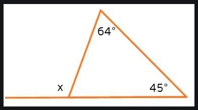 Given the triangle above, solve for x.-example-1