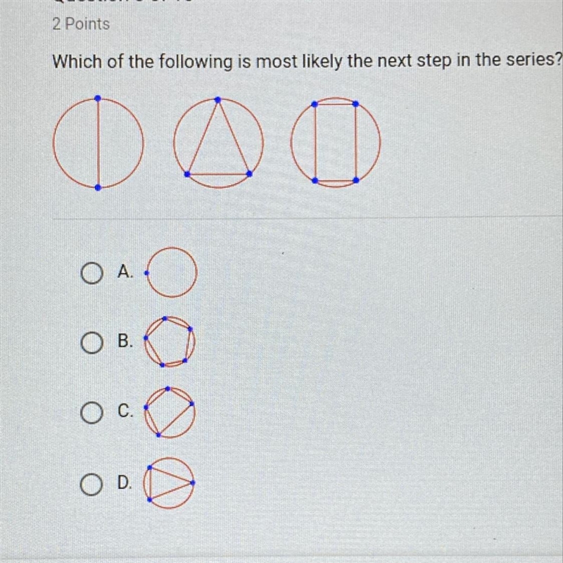 Which of the following is most likely the next step in the series? A. B. C. D.-example-1