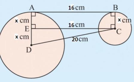 Two circles of different sizes are drawn below. The diameter of the smaller circle-example-1