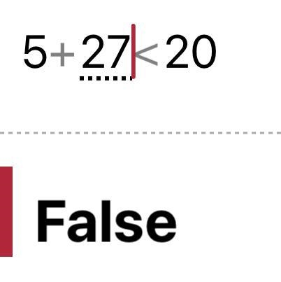 True or false, if y=7, then 5+27 < 20-example-1