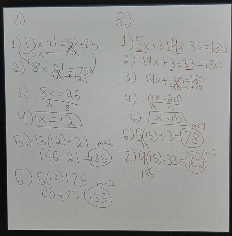 Solve for x and find the measure of each angle Need by fridayyyy night-example-1