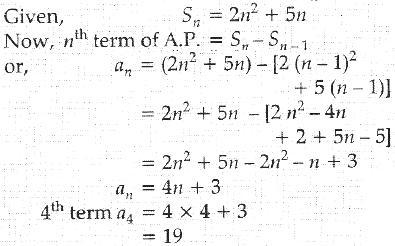 If the sum of a term of an ap is 2n square + 5n then find the 4th term​-example-1