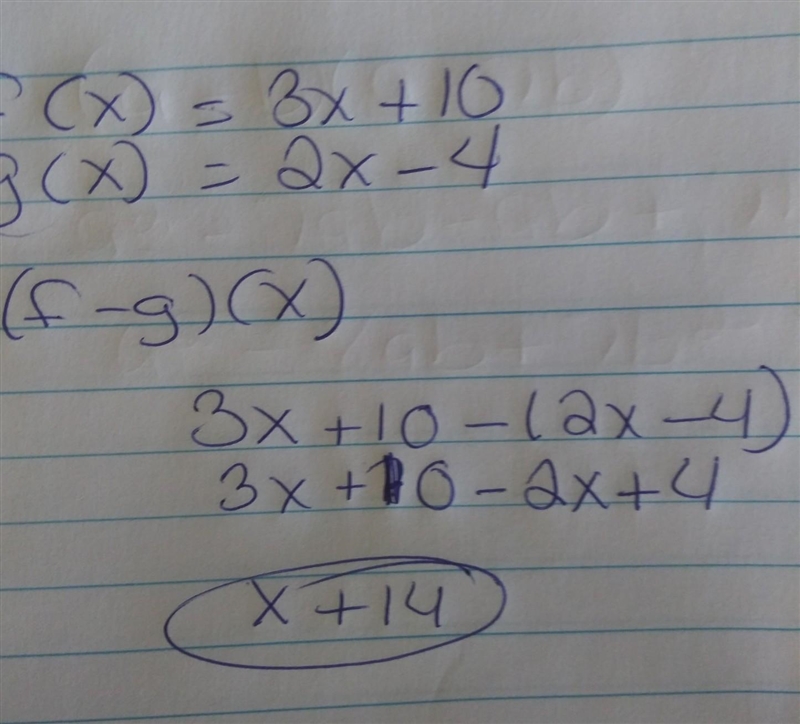 If f(x) = 3x + 10 and g(x) = 2x - 4, find (f-9)(x).-example-1