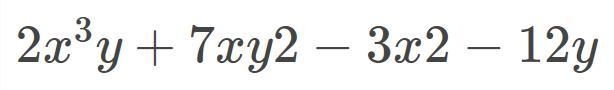 2x3y − 3x2 + 7y2x − 12y in standard form-example-1