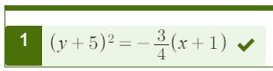 The general form of an parabola is 4y2+40y+3x+103=0. What is the standard form of-example-1