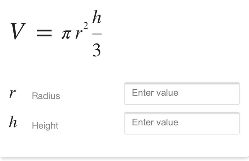 What dimensions do you need to find the volume of a cone?-example-1