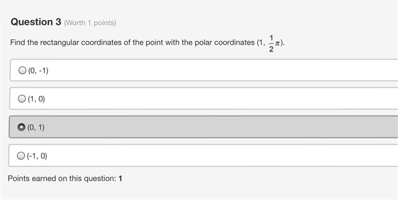 Find the rectangular coordinates of the point with the polar coordinates (1, 1 divided-example-1