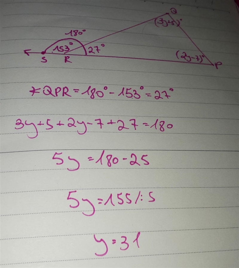 Using the diagram above solve for y-example-1